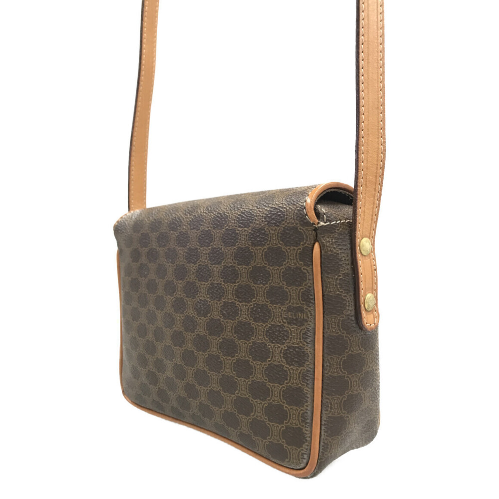 Celine Crossbody monogram Bag Brown canvas Shoulder coated Macadam